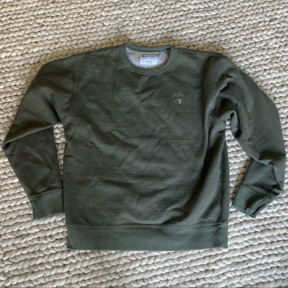 Worn once! Olive Green Champion Crew Neck